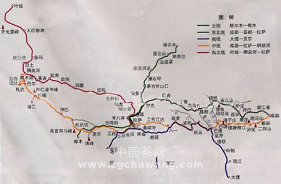 茶馬古道路線圖